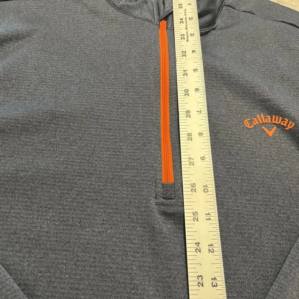 Callaway Golf Shirt Men's LNavy Blue 1/4 Zip Waffle Knit Lined Pullover Casual - Picture 3 of 7